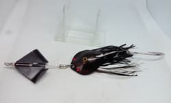 Vtg Lurh Jensen HERB'S Dilly BUZZ Spoon Black Buzzbait Topwater 5/8 Fishing Lure - Thumbnail 1