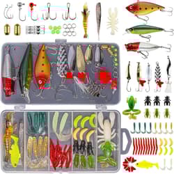 Freshwater Fishing Lure Set Bass, Trout, Salmon Fishing Accessories Tackle Case - Thumbnail 1