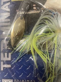 Original Terminator T-1  Titanium Double Willow Spinnerbait 1 Ounce Blue Fox.  - Thumbnail 2