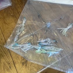 9” Umbrella Rig 4 Arm 11” With 5.5” Squid (9)  8/0 Mustad New Pkg Blue/pink Pep - Thumbnail 19