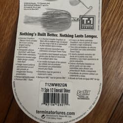 DISCONTINUED TERMINATOR T-1 TITANIUM 3/8 OZ SPINNERBAIT Emerald Shiner! New - Thumbnail 6