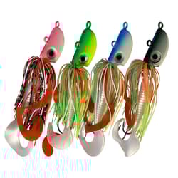 4 New Bearded Buzzbait Bucktail Saltwater Jigs Flounder, Fluke, Bass, Bluefis... - Thumbnail 1