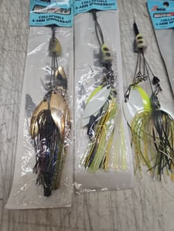 4 Z MAN QUADZILLA Collapsible 4 Arm Spinnerbait Umbrella Rig Fishing Lures  - Thumbnail 5