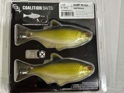 1-2 pk 13 Fishing Coalition Bait Co BAMF Wedge Swimbait Lures GOLDEN RETRIEVER - Thumbnail 3