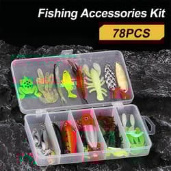 78pcs Fishing Accessories Kit Mixed Hard Wobbler Metal Jig Spoons Soft Lure Bait - Thumbnail 2