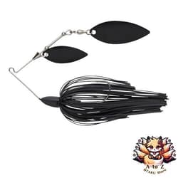 NEW Keitech Baby T-Bone Spinnerbait Double Willow DW 1/2oz #001 Black - Thumbnail 1