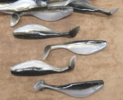 3" Shad Paddle Tail Swimbait great for Umbrella Rig 50 count bag Reel Shad - Thumbnail 3