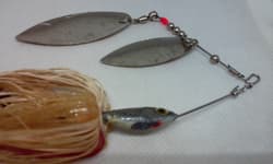 Vtg Bagley SpinnerBait Prizm Image Shad/Wht/Gld 1/2oz  Spinnerbait fishing Lure - Thumbnail 4
