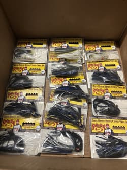 13 Pack Of Strike King Hack Attack Swim Jig Black & Blue/Sexy Shad 3/8oz Lures  - Thumbnail 2