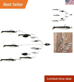 High-Quality Umbrella Rig - 20cm Bass Lure with 5 Baits & Jig Heads Included! - Thumbnail 1