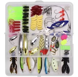 120pcs /set Mixed Fishing Lure Tackle Kit Crank Bait Accessories Lure Box Set - Thumbnail 1