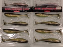 Signal Devil Swimmer Shad 5" 4-Pack Swimbait Worm Lure Alabama Rig, Used - Thumbnail 3