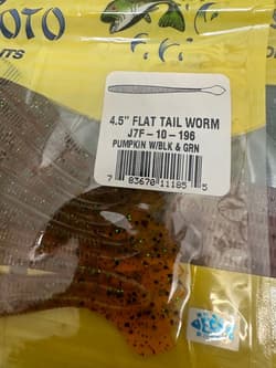 NO.6657 Gary Yamamoto 4.5 inch Flat Tail Worm Near Mint 4-piece Set - Thumbnail 2