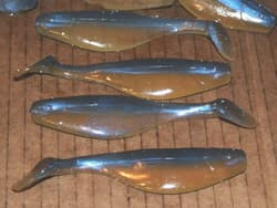 4" Shad Paddle Tail Swimbait great for Umbrella Rig 40 count bag Sassy Pro Blue - Thumbnail 1