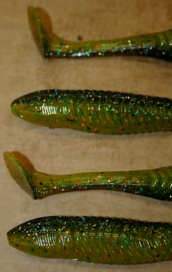 5" Swim Minnow Sunfish Laminate Paddle Tail Swimbait Trailer for A Rig 50 pk bag - Thumbnail 3