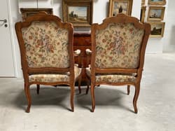Pair of Louis XV style walnut armchairs, circa 1900 - Thumbnail 13