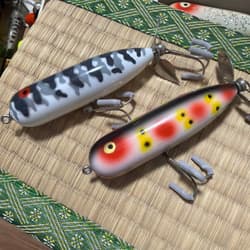 Old Heddon Magnum Torpedo Gray Wakame Small Set of 2 - Thumbnail 2