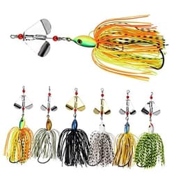 Spinnerbait Fishing Lures Kit Set, 6pcs Bass Fishing Buzzbait Style A-6pcs - Thumbnail 1
