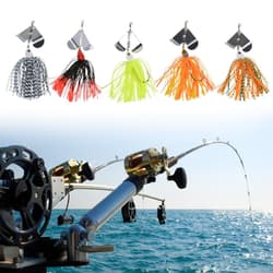 5Pcs Bass Fishing Lures Spinner Baits Buzzbait Jigging Lures Swimbait Jig Lures - Thumbnail 7
