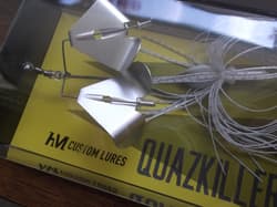 HM Custom Lures Teckel Quazkiller Twin Buzzbait 1/2oz. 02 White Silver Downdraft - Thumbnail 2
