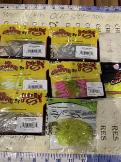7X Mix Lot Strike King Panfish Mr Crappie Curly Tail Grub Fishing Lures - Thumbnail 1