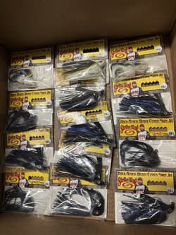 13 Pack Of Strike King Hack Attack Swim Jig Black & Blue/Sexy Shad 3/8oz Lures  - Thumbnail 3