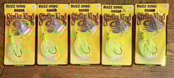 (5) Strike King Buzzbait Spinnerbait "Buzz King" 3/16 oz. Tri-Wing 3 Blade Prop. - Thumbnail 2