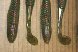 5" Swim Minnow Watermelon Red Paddle Tail Swimbait Trailer for A Rig 50 pack bag - Thumbnail 5