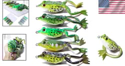 Topwater Frog Lure Set - 5 Realistic Weedless Soft Swimbaits for Bass Fishing - Thumbnail 2