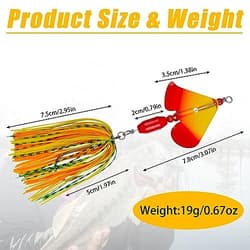 Spinnerbait Fishing Lures Kit, 6pcs Bass Fishing Buzzbait Lures Hard B-6pcs - Thumbnail 2