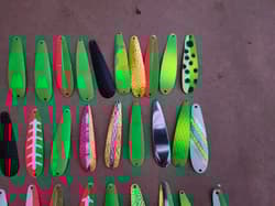 Fishing spoons size 3",4" lot of 63 used salmon trout trolling FREE SHIPPING! - Thumbnail 9