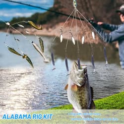 5 Arms Alabama Rig Fishing Lure Umbrella Rig w/Spinner for Striper Boat Trolling - Thumbnail 2