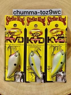 KVD1.5 (Lot Of 3) “Hard Knock” Square-bill Crankbait, Strike King, Bass, NWT! - Thumbnail 1