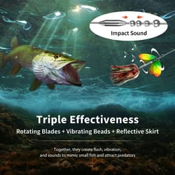 Fishing Spinner 3pcs, Musky Bucktail Spinnerbait with Double Blades for Pike,... - Thumbnail 3