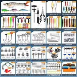 Large 4 Layer Tackle Box W/ 547Pcs Fishing Lures Kit Pliers Hooks Weights Gear - Thumbnail 6