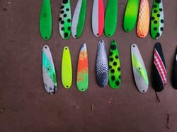 Fishing spoons size 3",4" lot of 63 used salmon trout trolling FREE SHIPPING! - Thumbnail 3