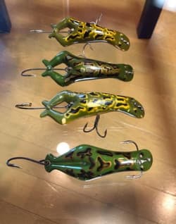 4 Set Heddon Luny Frog Old Lure Ship From Japan - Thumbnail 1