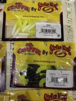 10X Mix Lot Strike King Panfish Mr Crappie Curly Tail Grub Fishing Lures - Thumbnail 6