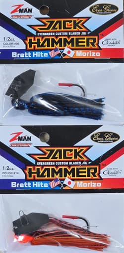 (Ct of 2) Z-Man Evergreen Chatterbait Jack Hammer 1/2 oz Evergreen Custom Blade! - Thumbnail 1