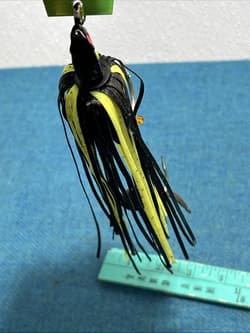 Large Original Chatterbait Black Green And Yellow Fishing Lure - Thumbnail 8