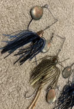 5 Okiebug Gator Bug Spinnerbait 5/8 Shad Black Blue Gold Gatorbug Assortment - Thumbnail 3
