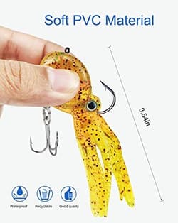 Octopus Swimbait Soft Fishing Lure with Skirt Tail, Lingcod Rockfish Jigs for  - Thumbnail 2