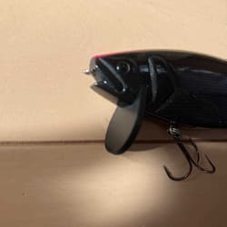 Rare Roman Made Roman Trick Black Red Tail Rubber Lip Swimbait Lure No Box Used - Thumbnail 3