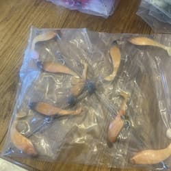 9” Umbrella Rig 4 Arm 11” With 6” Shad (9)  Pearl Black Head  8/0 Mustad New Pkg - Thumbnail 15