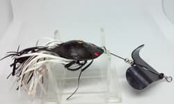 Vtg Lurh Jensen HERB'S Dilly BUZZ Spoon Black Buzzbait Topwater 5/8 Fishing Lure - Thumbnail 5