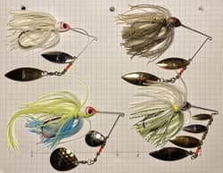 Set of 4 lures - BOOYAH Fishing Lure Spinnerbait Buzzbait VTG Bait Bass Pike - Thumbnail 3