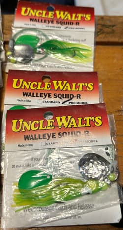 59 NEW UNCLE WALT'S WALLEYE SQUID-R PRO SPINNERBAIT LURE SPOKANE MANY COLORS GLO - Thumbnail 5