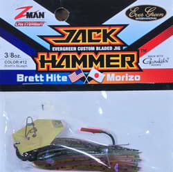 (Ct of 2) Z-Man Evergreen Chatterbait Jack Hammer 3/8 oz Evergreen Custom Blade! - Thumbnail 3