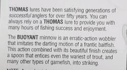 3 Fishing Lures Thomas Buoyant Spoons & Worden's Original Rooster Tail ⅙-⅑oz - Thumbnail 8