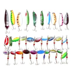 30Pcs Spinner Baits Fishing Lures Metal Baits Crankbait Fishing Accessories - Thumbnail 8